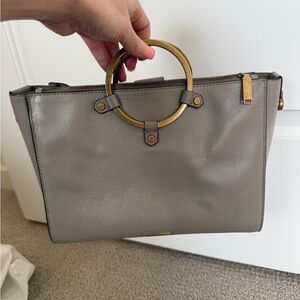 Rebecca Minkoff Taupe Leather Ring-Handle Women's 3-in-1 Purse